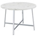 Alcott - Round Faux Carrara Marble Top Dining Table - Chrome