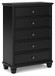 Lanolee - Black - Five Drawer Chest