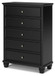 Lanolee - Black - Five Drawer Chest