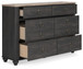 Nanforth - Two-tone - Six Drawer Dresser