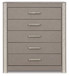 Surancha - Gray - Five Drawer Wide Chest