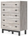 Vessalli - Black / Gray - Five Drawer Wide Chest