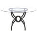 Aviano - 48" Round Glass Top Dining Table - Clear And Gunmetal