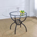 Aviano - 48" Round Glass Top Dining Table - Clear And Gunmetal