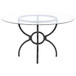Aviano - 48" Round Glass Top Dining Table - Clear And Gunmetal