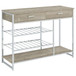 Melrose - Bar Cabinet - Gray Washed Oak And Chrome