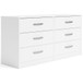 Flannia - White - Six Drawer Dresser - 29'' Height