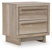 Hasbrick - Tan - Two Drawer Night Stand