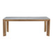 Angle - Large Marble Rectangular Dining Table - Natural Oak