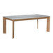 Angle - Large Marble Rectangular Dining Table - Natural Oak