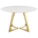 Gwynn - Round Marble Stainless Steel Dining Table - Gold