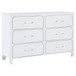 Anastasia - 6-Drawer Bedroom Dresser - Pearl White