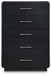 Rowanbeck - Black - Five Drawer Chest