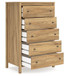 Bermacy - Light Brown - Five Drawer Chest