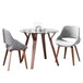 Folia - Round Fabrico 3 Piece Dining Set - Gray