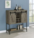 Claremont - Sliding Door Bar Cabinet With Lower Shelf - Gray Driftwood