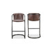 Freeman - Leather Barstool (Set of 2) - Grazed Brown