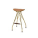 Dragea - Bar Stool Set of 2) - Whiskey Synthetic Leather & Gold