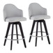 Ahoy - Counter Stool - Wood Legs And Round Metal Footrest Fabric Seat (Set of 2)