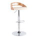 Cassis - Adjustable Barstool With Swivel - Zebra Wood And Cream Faux Leather