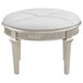 Evangeline - Upholstered Oval Vanity Stool Silver And Ivory - Silver Oak