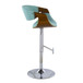 Curvini - Adjustable Barstool With Swivel - Walnut And Teal (Set of 2)