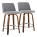 Toriano - 24" Fixed-height Counter Stool (Set of 2) - Dark Brown And Gray