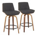 Corazza - 26" Fixed-height Counter Stool (Set of 2) - Charcoal