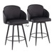 Dahlia - 26" Fixed-height Faux Leather Counter Stool (Set of 2) - Black