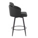 Dahlia - 26" Fixed-height Faux Leather Counter Stool (Set of 2) - Black