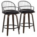 Riley - 26" Fixed-height Counter Stool (Set of 2) - Black And Walnut