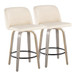 Toriano - 26" Fixed-height Counter Stool (Set of 2) - Light Gray, Cream And Black
