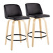 Toriano - 26" Fixed-height Counter Stool (Set of 2) - Black And Natural
