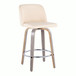 Toriano - 26" Fixed-height Counter Stool (Set of 2) - Cream And Light Gray