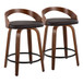 Grotto - 24" Fixed-Height Counter Stool (Set of 2) - Walnut Base