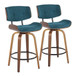 Lombardi - 26" Fixed-Height Counter Stool (Set of 2) - Walnut Base