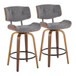 Lombardi - 26" Fixed-Height Counter Stool (Set of 2) - Walnut Base