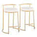 Round Fuji - 26" Fixed-Height Counter Stool (Set of 2) - Gold Base