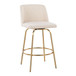 Toriano - 26" Fixed-Height Counter Stool (Set of 2) - Gold Base