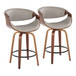 Symphony - 26" Fixed-Height Counter Stool (Set of 2) - Walnut & Chrome Base