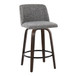 Toriano - 26" Fixed-Height Counter Stool (Set of 2) - Walnut & Black Base