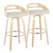 Cassis - 30" Fixed-height Barstool (Set of 2) - Natural And Cream