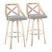 Charlotte - 30" Fixed-height Barstool (Set of 2) - Gray And Light Gray