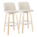 Toriano - 30" Fixed-height Barstool (Set of 2) - Cream Noize