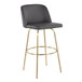 Toriano - 30" Fixed-height Barstool (Set of 2) - Dark Gray And Gold