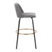 Toriano - 30" Fixed-Height Barstool (Set of 2) - Black & Gold Base