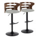 Cosi - Adjustable Barstool (Set of 2) - Black Base, Walnut Backrest