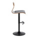 Folia - Adjustable Barstool (Set of 2) - Walnut Backrest & Black Base