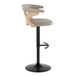 Gardenia - Adjustable Barstool (Set of 2) - Black Base & Brown Backrest