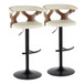 Gardenia - Adjustable Barstool (Set of 2) - Black Base And Walnut Backrest